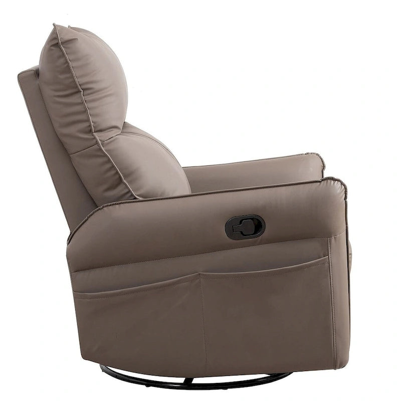 Modern PU Leather Rocker Seating Glider Swivel Recliner Chair