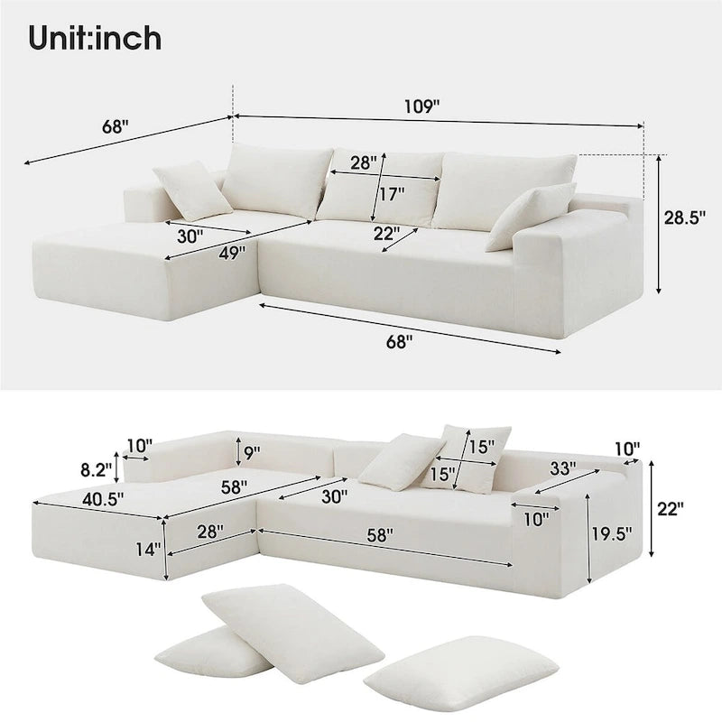 Merax Modular Sectional Living Room Sofa Set for Living Room, Bedroom, Salon