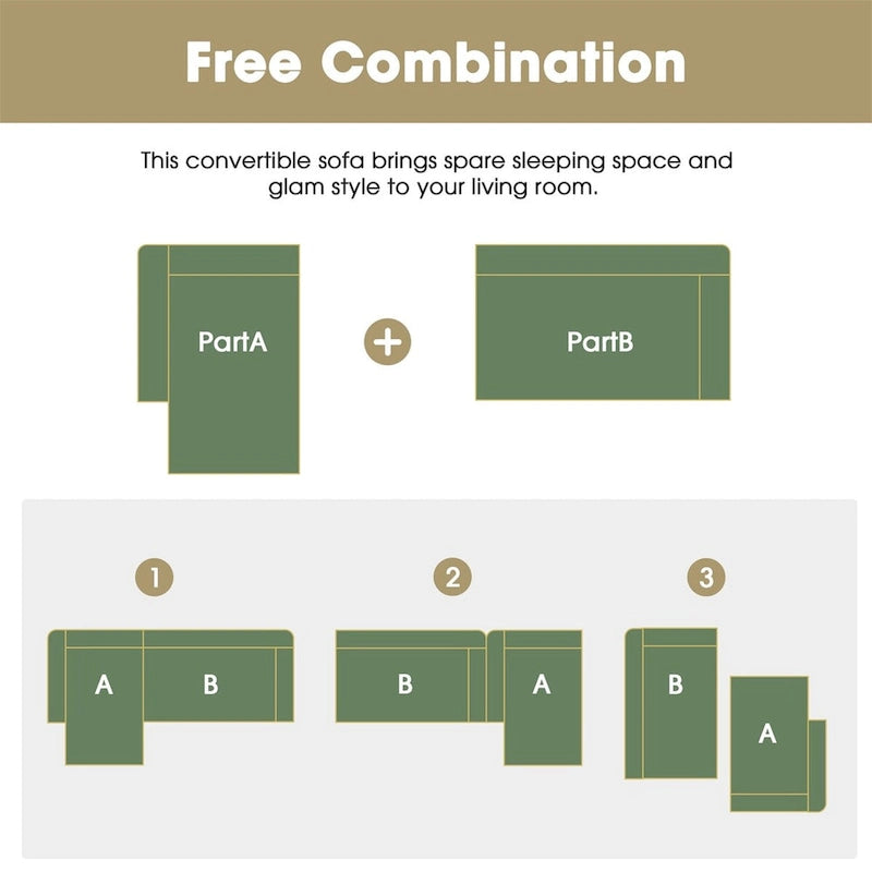 Merax Modular Sectional Living Room Sofa Set for Living Room, Bedroom, Salon