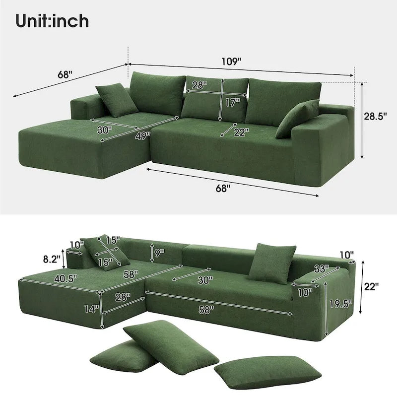 Merax Modular Sectional Living Room Sofa Set for Living Room, Bedroom, Salon