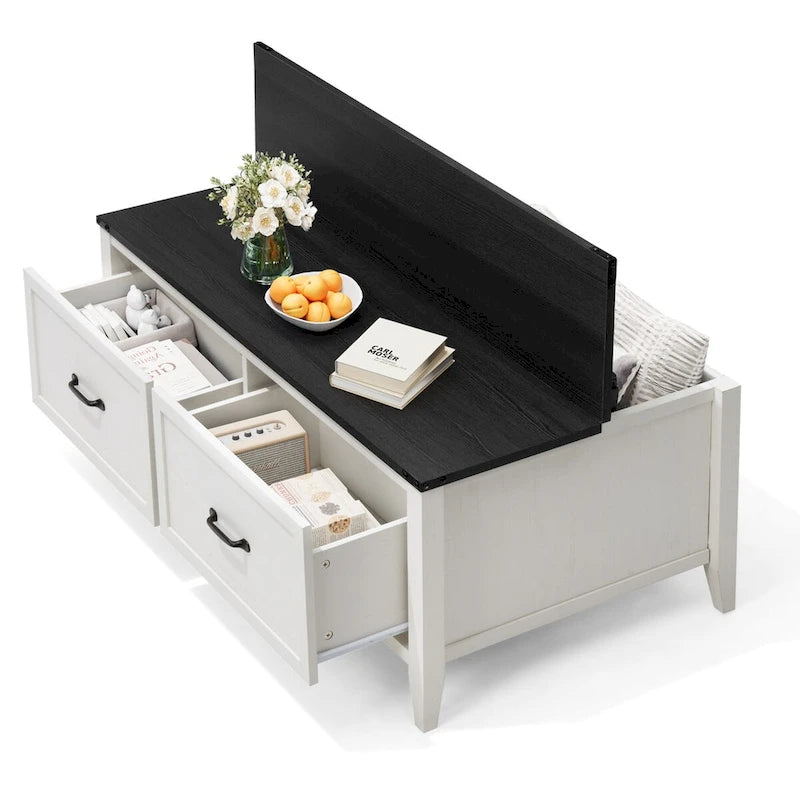 Pellebant Farmhouse Coffee Table with Hidden Storage Compartment