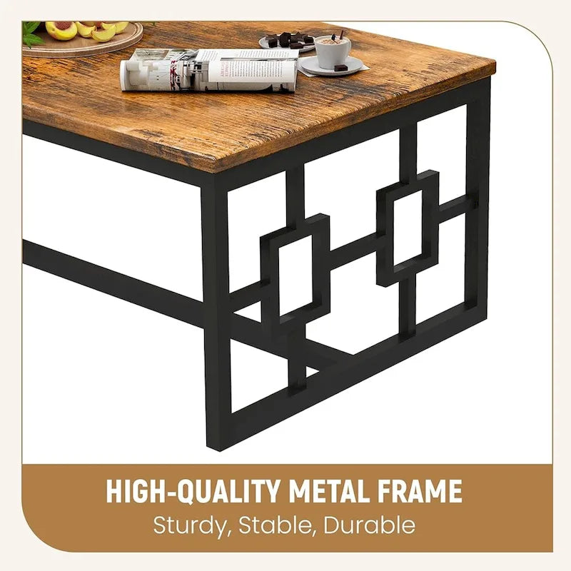 Mieres Industrial Style 3-Piece Coffee Table Set for Living Room