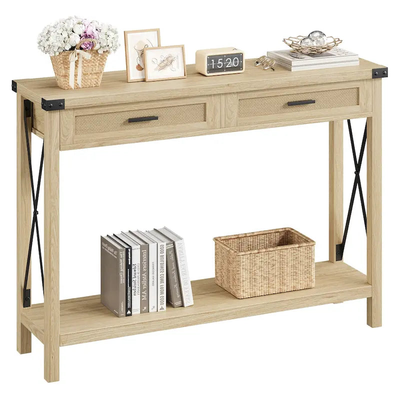 Entryway Table, Console Table Wood Sofa Table with Storage Drawers