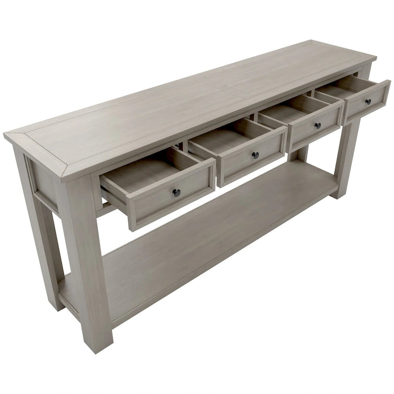Console Table/Sofa Table with Storage Drawers and Bottom Shelf for Entryway Hallway