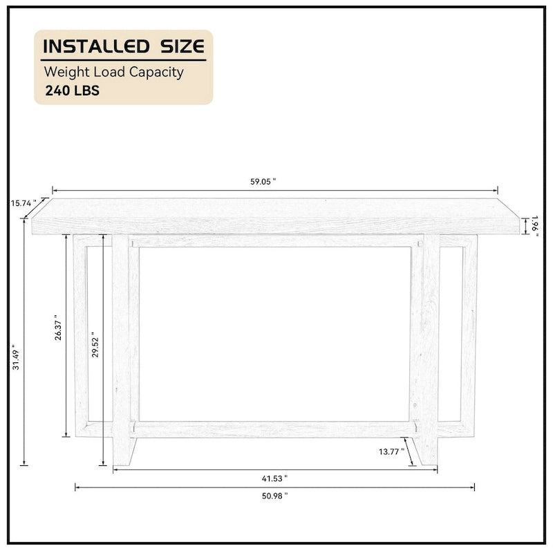 Modern Rectangular Console Table Entryway Table for Hallway, Behind The Couch, Living Room, Foyer