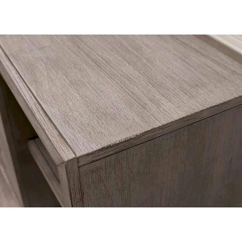 80 Two Door TV Console, Entertainment Stand, Wood Accent Cabinet, Fully Assembled, Gray - 80W x 32H x 16D