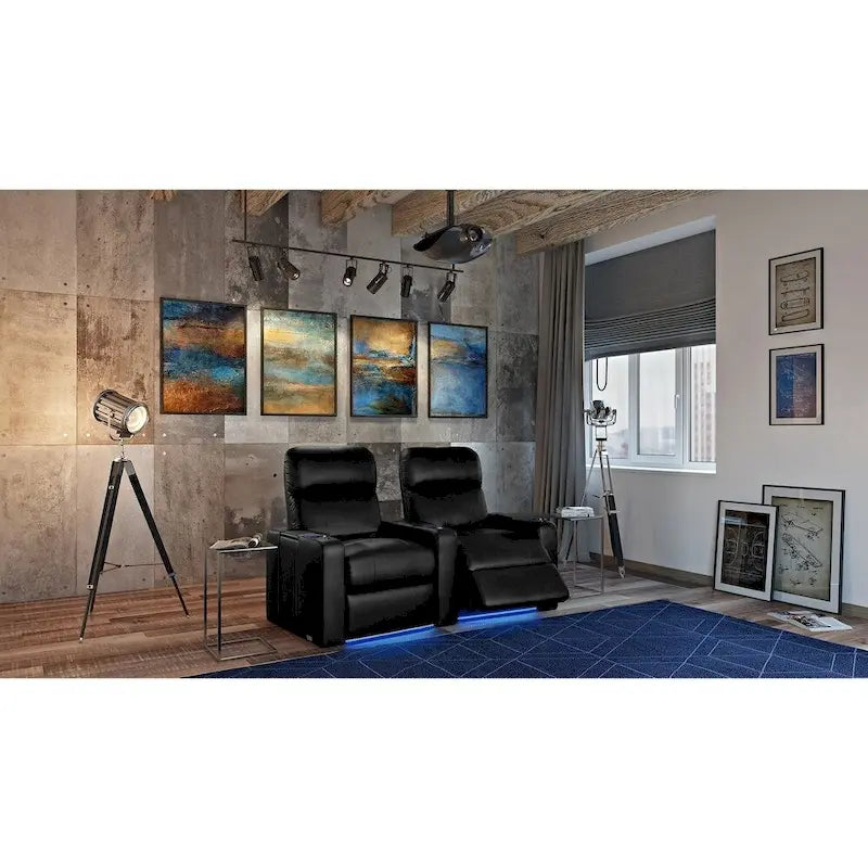 Octane Turbo XL700 Power Leather Home Theater Seating Set (Row of 2)