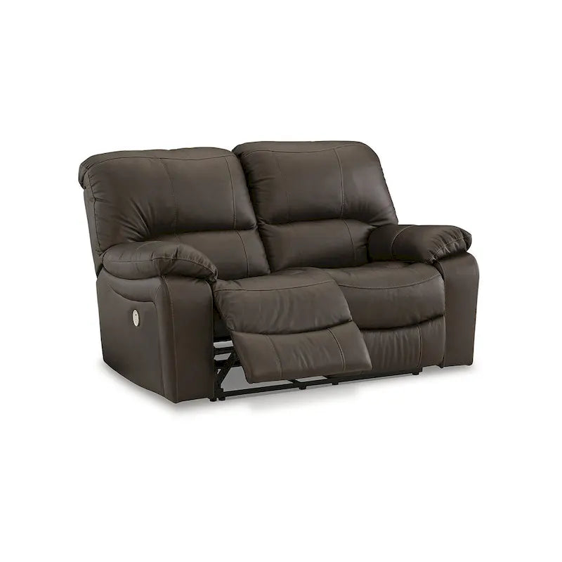Signature Design by Ashley Leesworth Brown Reclining Power Loveseat - 65W x 41D x 41H
