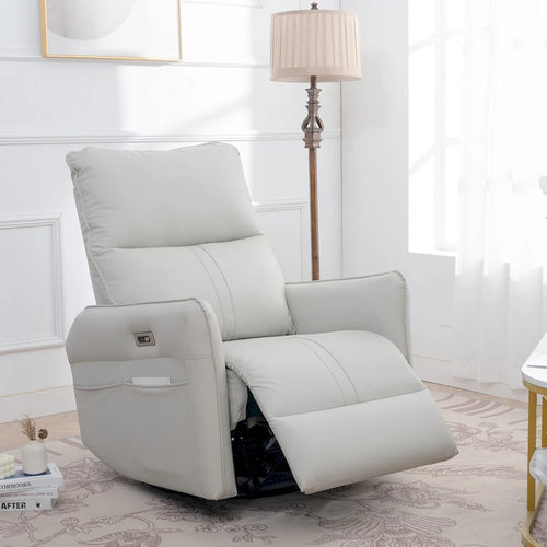 270 Power Swivel Rocker Recliner Chair, Electric Glider Reclining Sofa with USB Ports, Rocking Chair Nursery Recliners