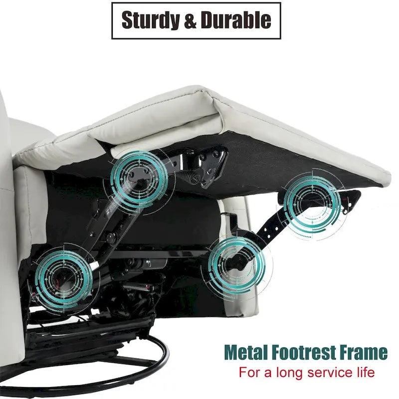 270 Power Swivel Rocker Recliner Chair, Electric Glider Reclining Sofa with USB Ports, Rocking Chair Nursery Recliners