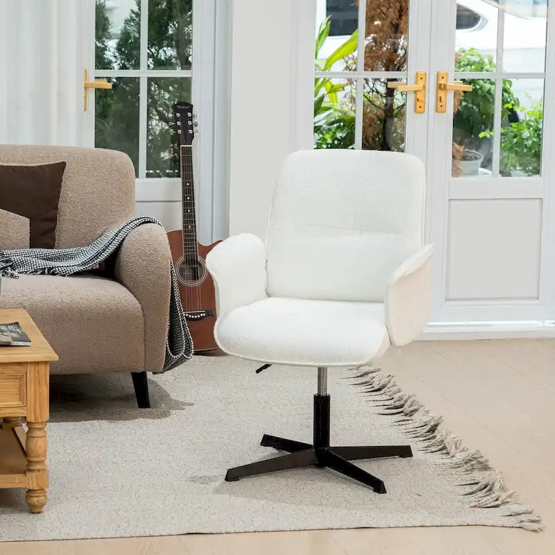 HomyLin Upholstered Accent Chair Swivel Side Chair with Armrest