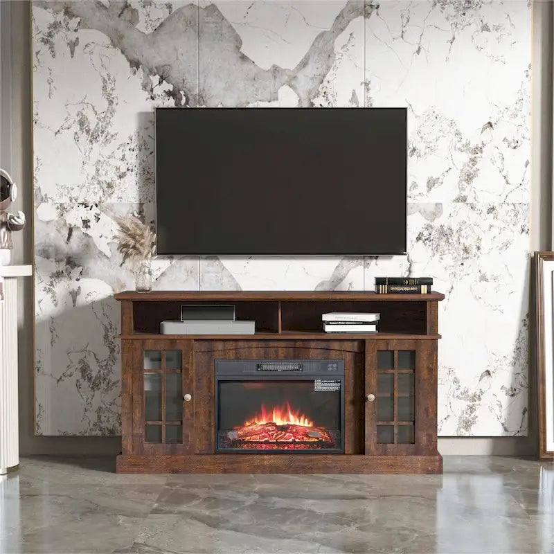 TVstand with electronicfireplace and remote control