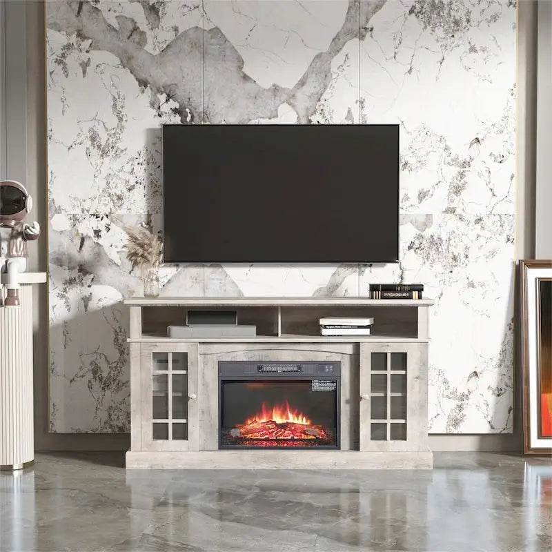 TVstand with electronicfireplace and remote control