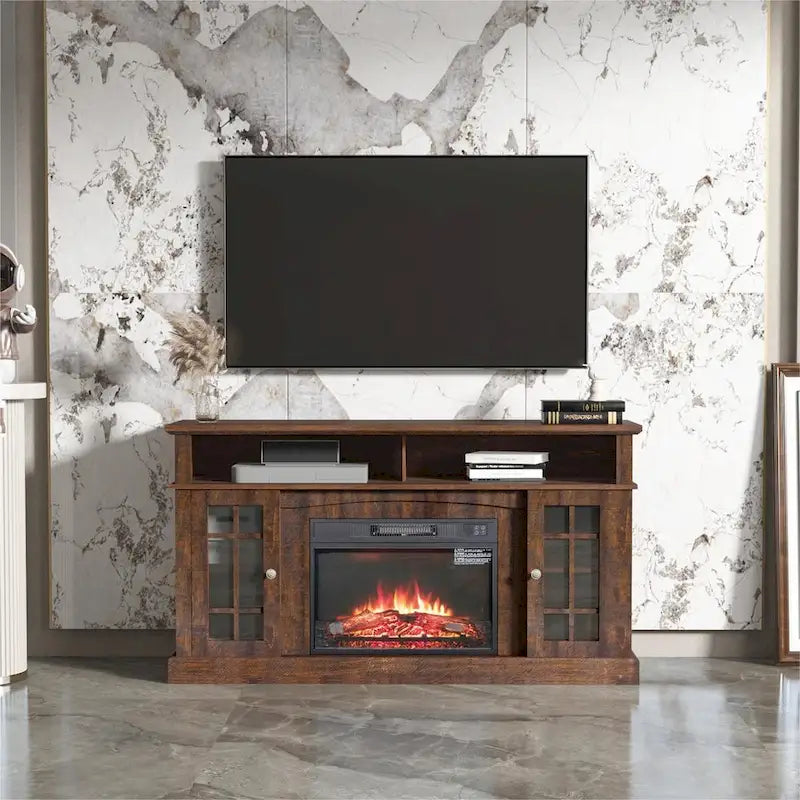 TVstand with electronicfireplace and remote control