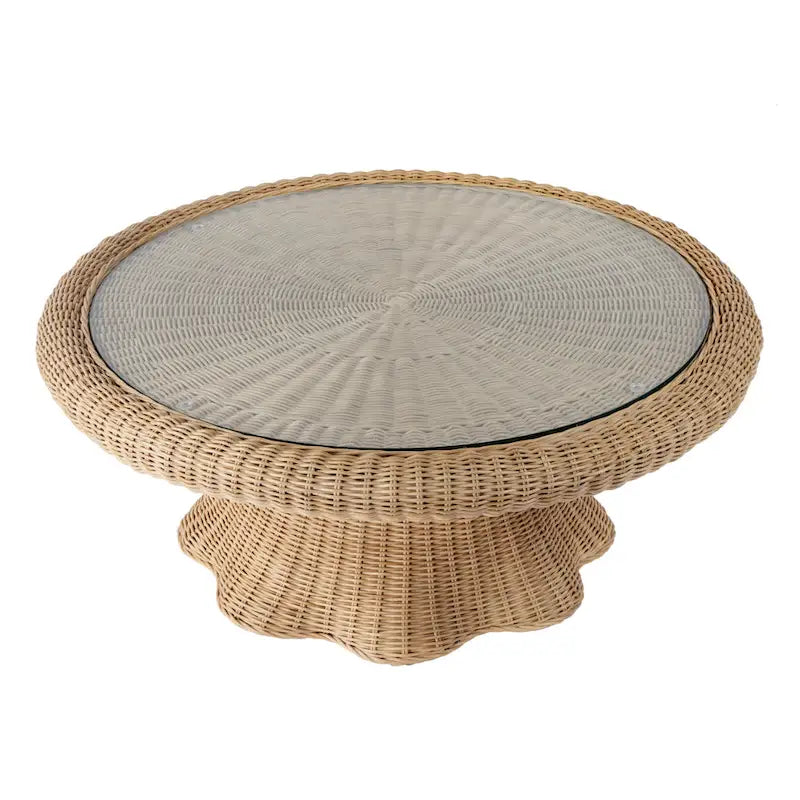 Flora Rattan Scalloped Coffee Table