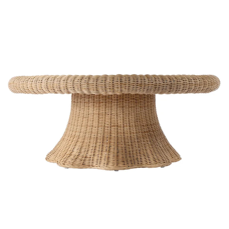 Flora Rattan Scalloped Coffee Table