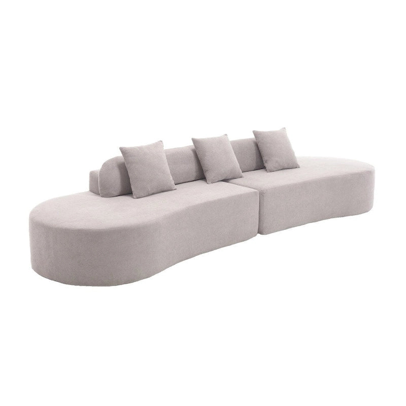 Modern Curved Terrycloth Fabric Combination Sofa No Assembly Required