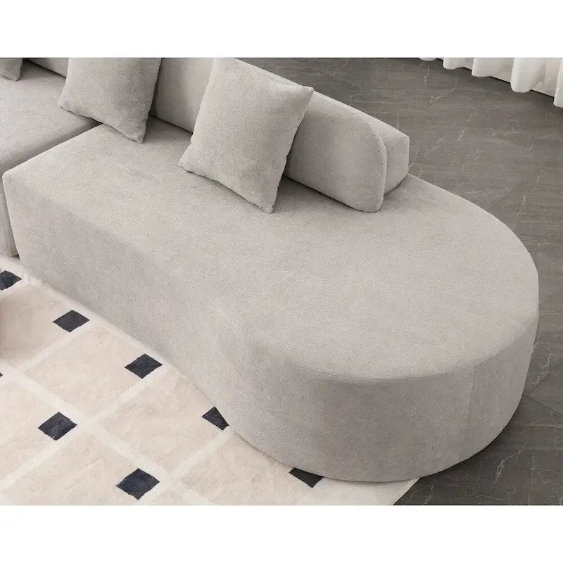 Modern Curved Terrycloth Fabric Combination Sofa No Assembly Required