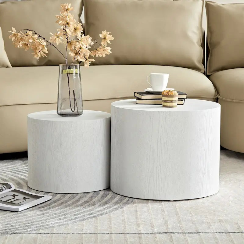 Veneer side table coffee table set of 2