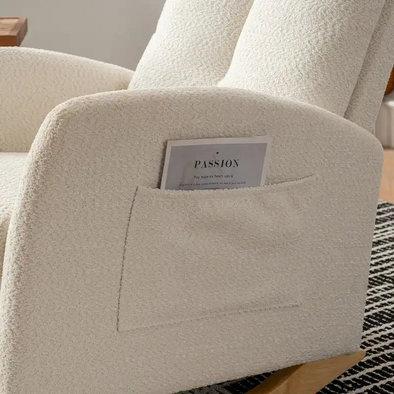 Accent Rocking Chair with Footrest High Back