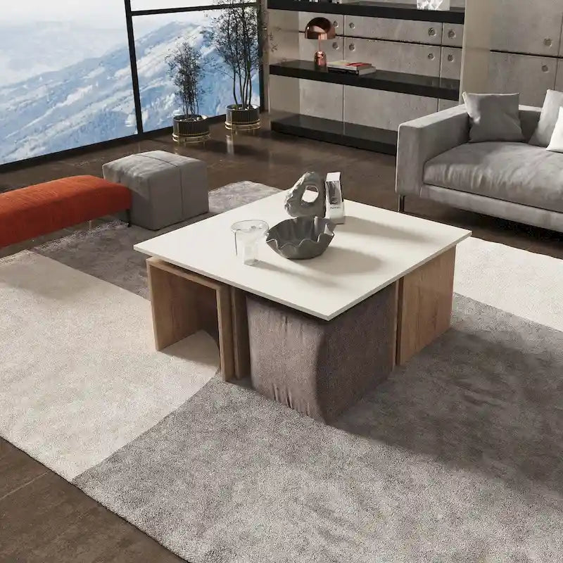 Manhattan Comfort Haley Mid-Century Modern Nested Coffee Table