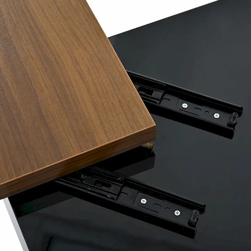 Modern Square Wood Coffee Table with Movable Top and 4 Hidden Storage Drawers