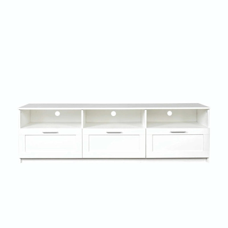 White modern minimalist TV cabinet 80 inch TV stand