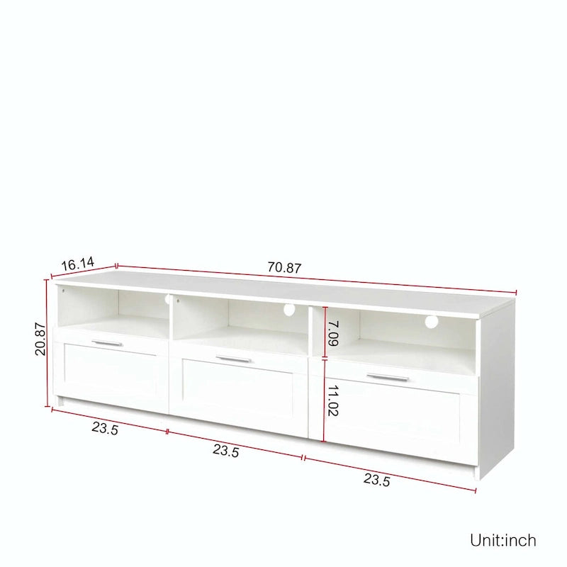 White modern minimalist TV cabinet 80 inch TV stand