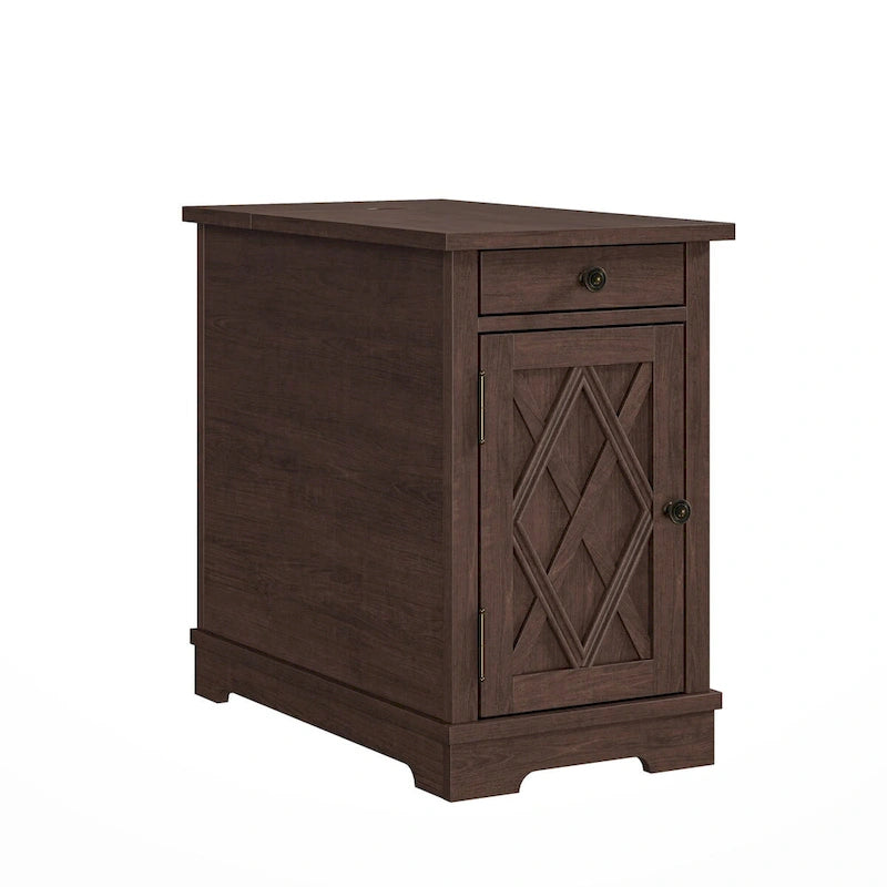 Classic Charging End Table with USB Ports and Storage - 23 in Height