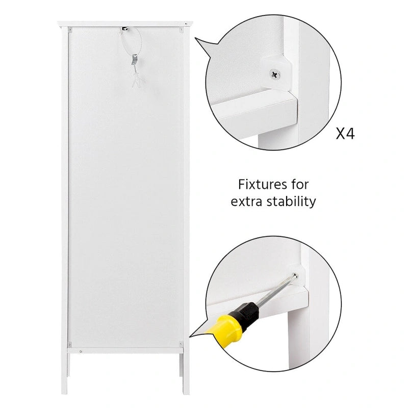 Yaheetech Bathroom Free Standing Storage Floor Cabinet with Drawers