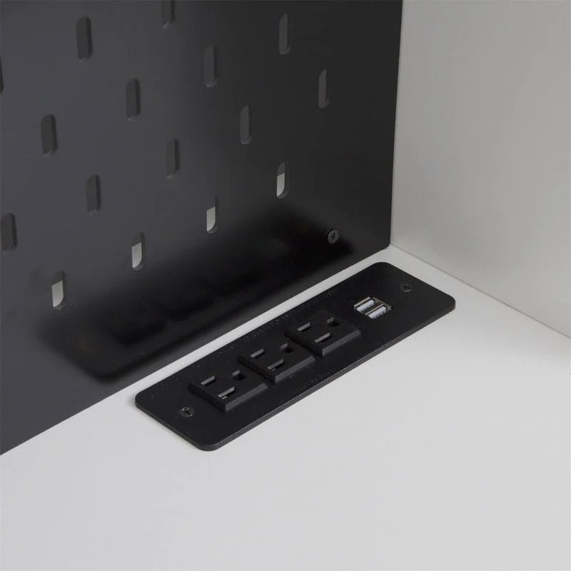 Kitchen Pantry Cabinet with Microwave Stand and 2 Drawers, Freestanding Buffet Cupboards Sideboard with Charging Station