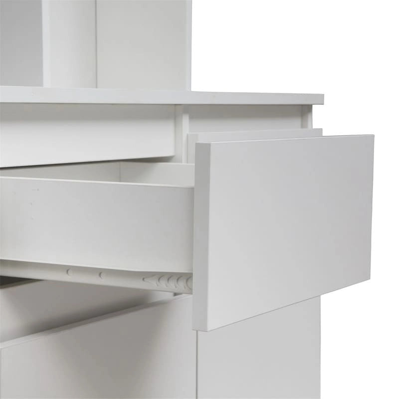 Kitchen Pantry Cabinet with Microwave Stand and 2 Drawers, Freestanding Buffet Cupboards Sideboard with Charging Station