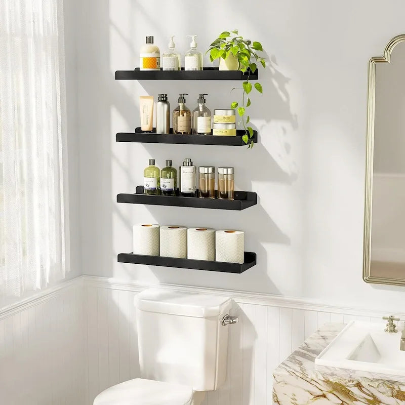 white Floating Shelves for Wall Set of 4, ,15.6 Inch