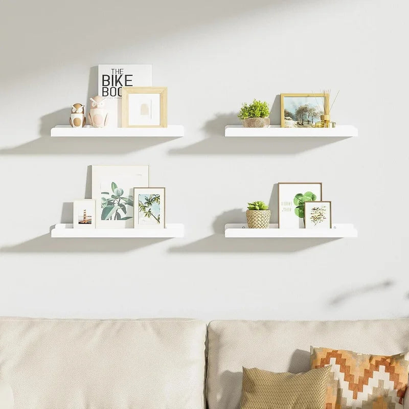 white Floating Shelves for Wall Set of 4, ,15.6 Inch