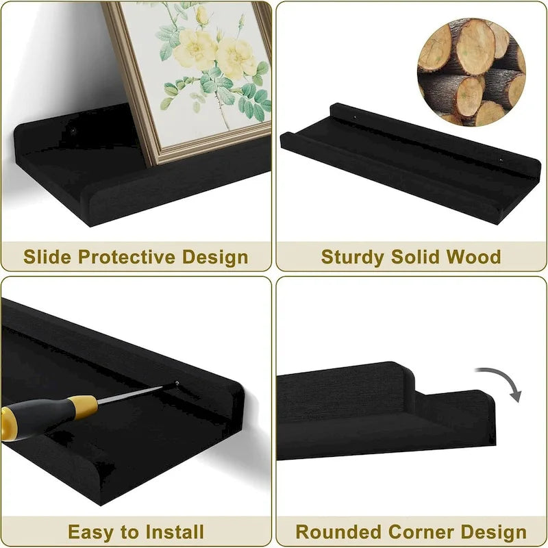 white Floating Shelves for Wall Set of 4, ,15.6 Inch