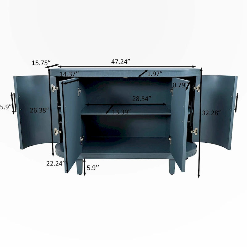 Modern 47.2-Inch Decorative Storage Cabinet with Adjustable Shelves