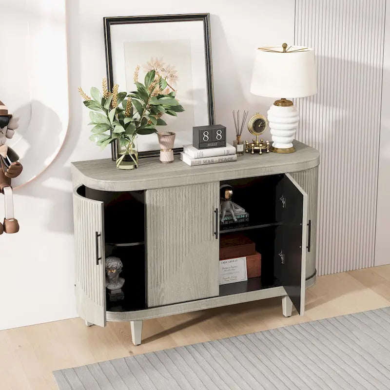 Modern 47.2-Inch Decorative Storage Cabinet with Adjustable Shelves