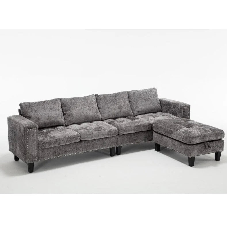 5-Seat Modular L-Shaped Convertible Sectional Sofa
