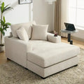 43.5 Chenille Fabric Chaise Lounger Sofa Couch with Pillows, Charge Station & Cup Holders