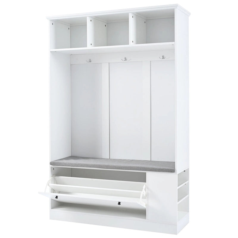 Merax 5-in-1 Entryway Hall Tree with Shoe Storage Bench