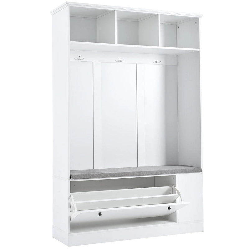 Merax 5-in-1 Entryway Hall Tree with Shoe Storage Bench