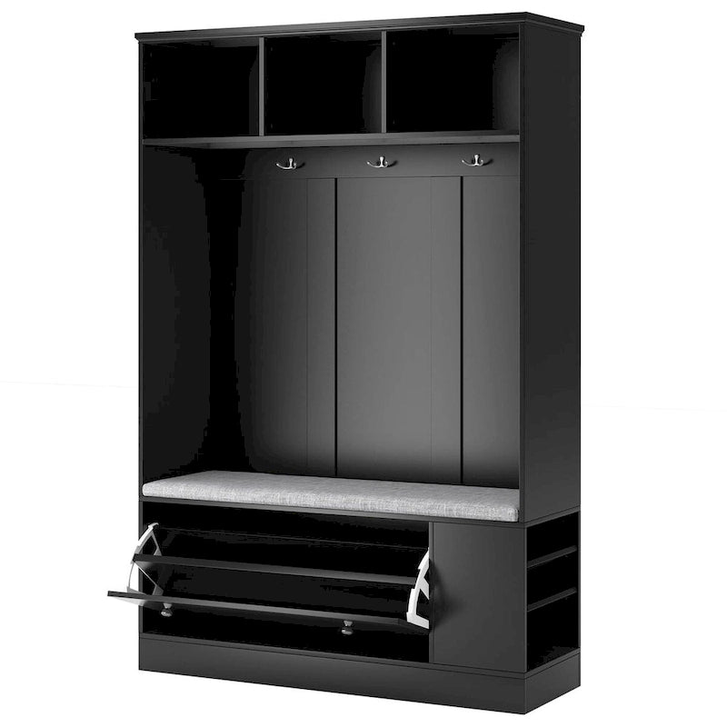 Merax 5-in-1 Entryway Hall Tree with Shoe Storage Bench