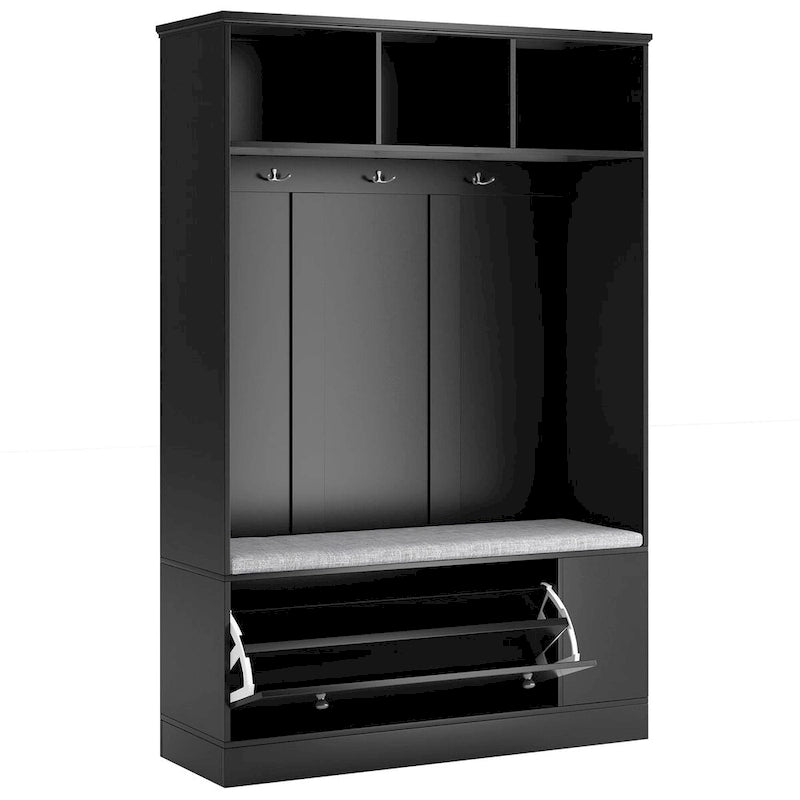 Merax 5-in-1 Entryway Hall Tree with Shoe Storage Bench