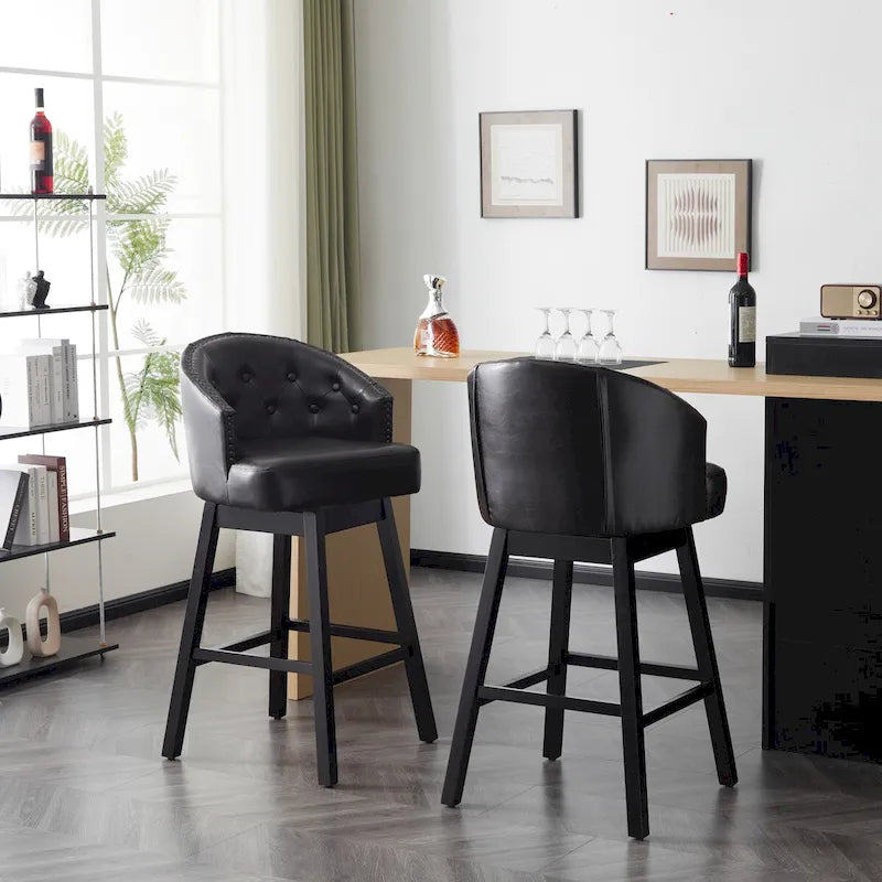 Moore Modern Rubberwood Swivel 33.25-Inch Barstool (set of 2) by Christopher Knight Home