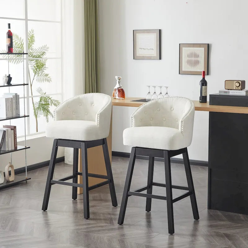 Moore Modern Rubberwood Swivel 33.25-Inch Barstool (set of 2) by Christopher Knight Home