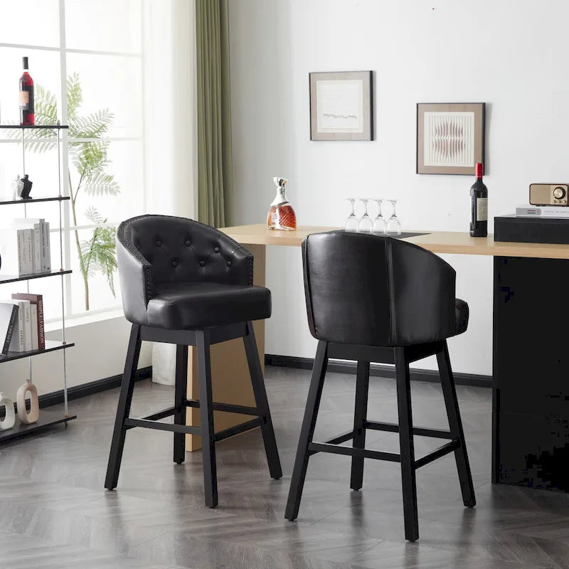 Moore Modern Rubberwood Swivel 33.25-Inch Barstool (set of 2) by Christopher Knight Home