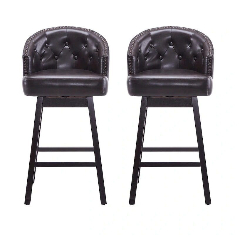 Moore Modern Rubberwood Swivel 33.25-Inch Barstool (set of 2) by Christopher Knight Home