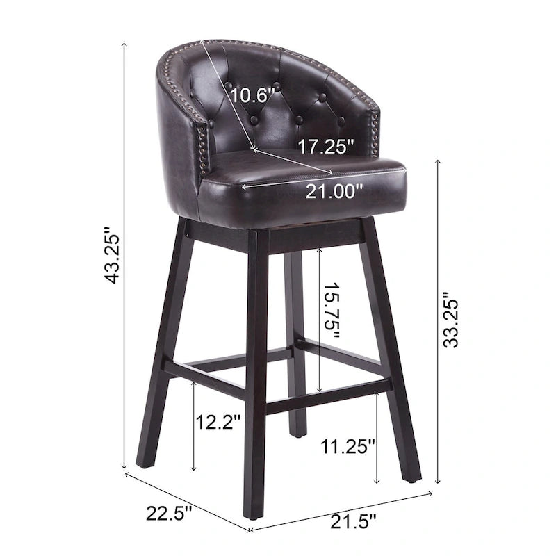 Moore Modern Rubberwood Swivel 33.25-Inch Barstool (set of 2) by Christopher Knight Home