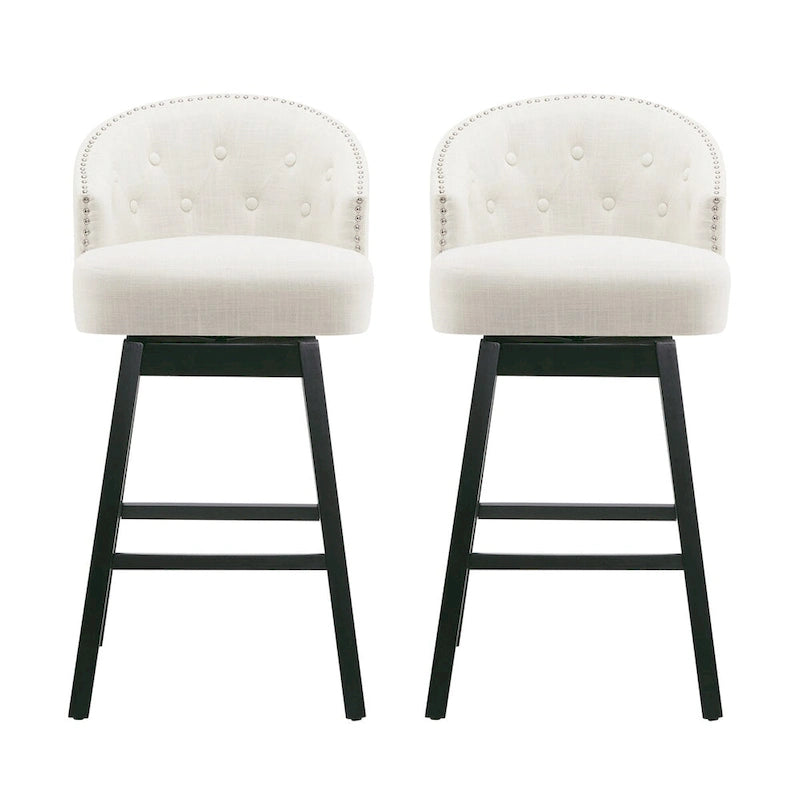 Moore Modern Rubberwood Swivel 33.25-Inch Barstool (set of 2) by Christopher Knight Home