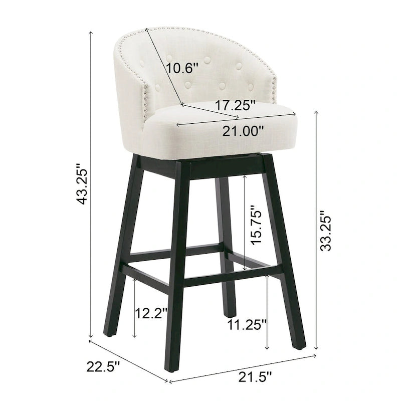Moore Modern Rubberwood Swivel 33.25-Inch Barstool (set of 2) by Christopher Knight Home